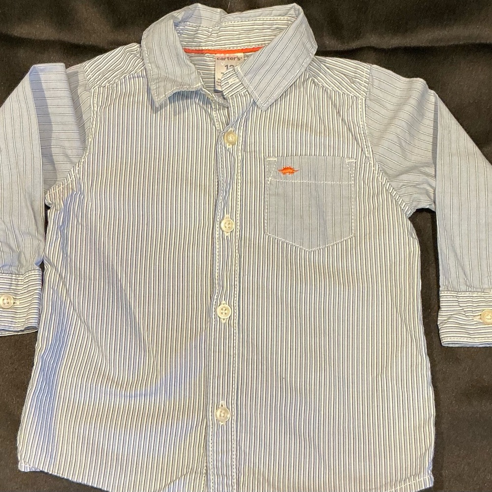 Carter's Light Blue Striped Button Down Shirt